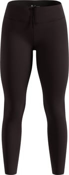 Damen-Leggings in Schwarz mit hohem Bund und Kordelzug.