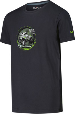 Schwarzes T-Shirt mit Aufdruck eines Geländewagens und dem Schriftzug Outdoor Adventure. Schwarzes T-Shirt mit Aufdruck eines Geländewagens und dem Schriftzug Outdoor Adventure.