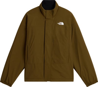 Braune The North Face Jacke mit weißem Logo auf der linken Brust. Braune The North Face Jacke mit weißem Logo auf der linken Brust.