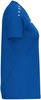 Blaues T-Shirt mit kurzen Ärmeln und weißem Logo auf der Schulter.