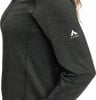Dunkelgrüner Damenpullover mit McKinley-Logo auf dem Ärmel.