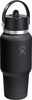 Schwarze Hydro Flask Thermoskanne mit Henkel und Logo.