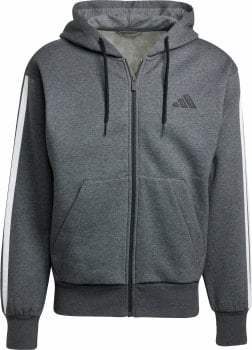 adidas M 3S FL FZ HD Sweatjacke mit Kapuze
