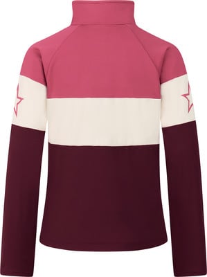 Damenpullover in Rosa-Weinrot mit beige Streifen und Sternen. Damenpullover in Rosa-Weinrot mit beige Streifen und Sternen.