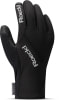 Schwarze Roeckl-Handschuhe mit Logo und Daumentextur.