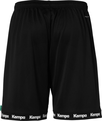 Schwarze Herrenshorts mit Kempa-Logo am Saum. Schwarze Herrenshorts mit Kempa-Logo am Saum.