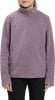Mädchen im rosa Fleece-Pullover mit Stehkragen und kurzem Reißverschluss.