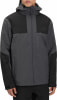 Herren- dunkelgraue Jacke mit schwarzen Einsätzen und Kapuze, mit Reißverschluss.