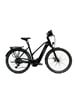 Schwarzes KTM E-Bike mit Gepäckträger und Schutzblechen auf weißem Hintergrund.