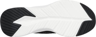 Schwarze und weiße Turnschuhsohle mit Streifenmuster. Schwarze und weiße Turnschuhsohle mit Streifenmuster.