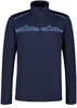 Dunkelblaues Langarmshirt mit Bergmotiv.