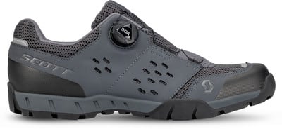 Grauer Scott-Radschuh mit BOA-System und robuster Sohle. Grauer Scott-Radschuh mit BOA-System und robuster Sohle.