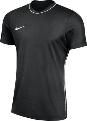 Schwarzes Nike-T-Shirt mit weißer Kragen- und Seitenpaspelierung. Schwarzes Nike-T-Shirt mit weißer Kragen- und Seitenpaspelierung.