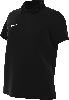 Schwarzes Nike Poloshirt mit weißem Logo und kurzen Ärmeln.