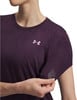 Damen-T-Shirt mit kurzen Ärmeln und Under Armour-Logo in Dunkelviolett.