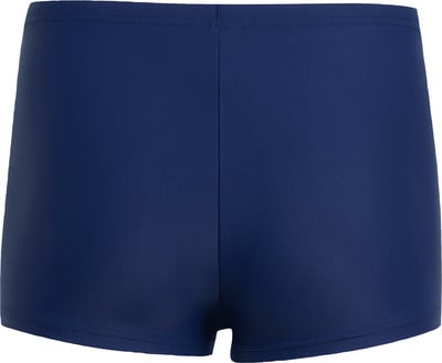 Dunkelblaue Badehose für Herren mit geradem Schnitt und Nähten. Dunkelblaue Badehose für Herren mit geradem Schnitt und Nähten.