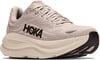 Beige Hoka Laufschuhe mit markanter Zwischensohle und Markenlogo.