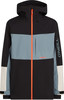 Schwarze Jacke mit Farbstreifen und orangefarbenem Reißverschluss von O'Neill.