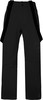 Schwarze Hose mit Hosenträgern und Logo am Bein.