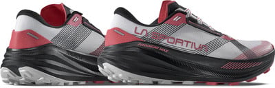 Damen-Trailrunning-Schuhe von La Sportiva Prodigio Max in Weiß und Rosa.