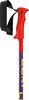 Roter Skistockgriff mit schwarzer Schlaufe und violettem Schaft.