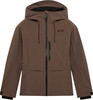 Braune Oakley Herren-Skijacke mit Kapuze und schwarzem Reißverschluss.