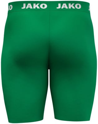Grüne kurze Sporthose mit weißem JAKO-Logo auf dem Bund. Grüne kurze Sporthose mit weißem JAKO-Logo auf dem Bund.