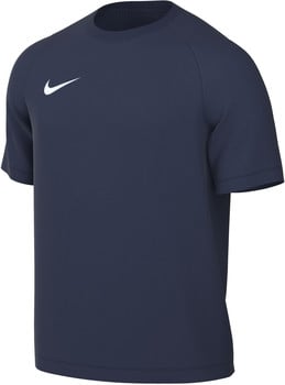Dunkelblaues Sport-T-Shirt mit weißem Nike-Logo.