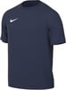 Dunkelblaues Sport-T-Shirt mit weißem Nike-Logo.