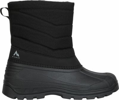 Schwarzer Winterstiefel von McKinley mit gestepptem Obermaterial und Gummisohle. Schwarzer Winterstiefel von McKinley mit gestepptem Obermaterial und Gummisohle.