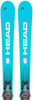 HEAD Skier mit Bindung und HEAD-Logo auf blauem Hintergrund.