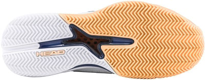 Die Sohle eines HEAD Tennisschuhs mit rutschfestem Muster und NON-MARKING Kennzeichnung. Die Sohle eines HEAD Tennisschuhs mit rutschfestem Muster und NON-MARKING Kennzeichnung.