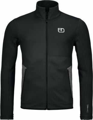 Schwarze Herrenjacke mit Logo auf der Brust und grauen Details. Schwarze Herrenjacke mit Logo auf der Brust und grauen Details.