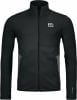 Schwarze Herrenjacke mit Logo auf der Brust und grauen Details.