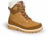 Braune Winterstiefel mit Fellkragen und Schnürung für Herren.