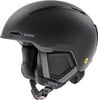 Schwarzer Uvex Skihelm mit MIPS-Technologie und einstellbarer Belüftung.