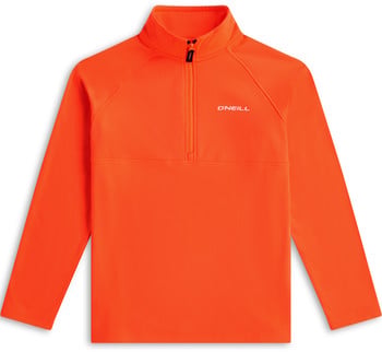 Orange O'Neill Pullover mit kurzem Reißverschluss und Logo auf der Brust.
