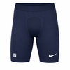 Dunkelblaue Herren-Kompressionsshorts mit weißem Nike-Logo.