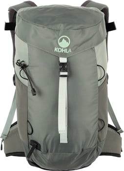 Grüner Wanderrucksack der Marke Kohla mit einem Berg-Logo und dem Schriftzug Kohla.