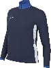 Dunkelblaue Nike Trainingsjacke mit Reißverschluss und blauem Kragen.