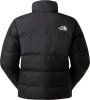 Schwarze Daunenjacke von hinten mit dem The North Face Logo.