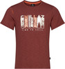 Herren-T-Shirt in Rot mit Bergmotiv und Aufdruck CHILLAZ.