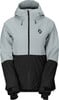 Graue und schwarze Herren-Skijacke mit Scott-Logo auf der Brust.