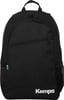 Schwarzer Rucksack mit Kempa-Logo und Fronttasche mit Reißverschluss.