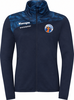 Dunkelblaue Jacke mit Kempa und Intersport Logo und rundem Emblem.