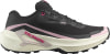 Schwarzer Salomon Laufschuh mit rosa Details und robuster Sohle.