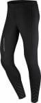 Schwarze Sporthose mit reflektierendem Muster und Logo am linken Bein.