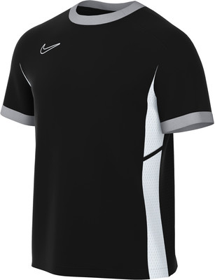 Schwarzes Nike-Shirt mit grauem Besatz und weißen Seitenpaneelen.