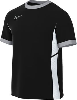 Čierne tričko Nike so sivým lemom a bielymi bočnými panelmi.