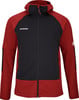 Herrenjacke in Rot und Schwarz mit Kapuze und Mammut-Logo.